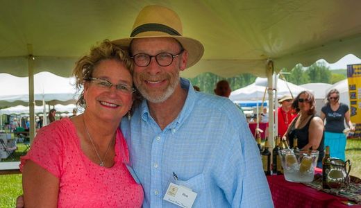 Vineyard owners at wine festival