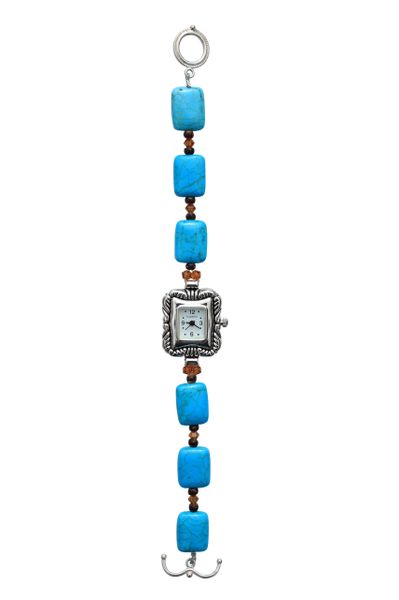 Nevada Pilot Mountain Blue Turquoise & Swarovski Crystal Watch