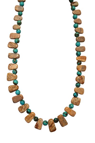 Nevada Turquoise & Picture Jasper Necklace