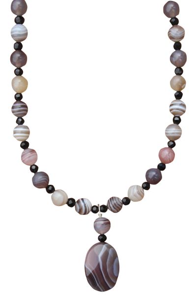 Botswana Agate and Crystal Necklace