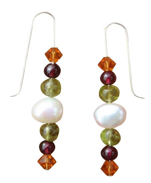 Fresh Water Pearl and Gemstone Medley Earrings