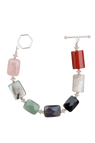 Gemstone Medley & Swarovski Crystal Beaded Bracelet