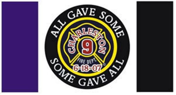 3x5 ft Official Charleston 9 Memorial Firefighter Flag - Outdoor Print ...