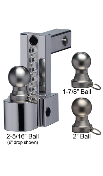 FASTWAY FLASH™ Adjustable Locking Ball Mount (ALBM) 8" Drop with 2.5" Receiver
