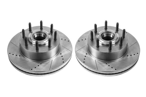 Power Stop Drilled and Slotted Brake Rotors Front or Rear 2013-2016 Super Duty