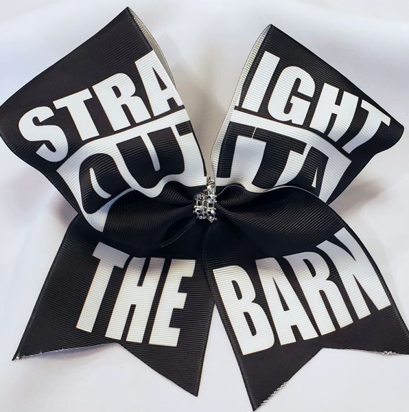 Equestrian Straight Outta The Barn Ribbon Cheer Bow Cheer Bow