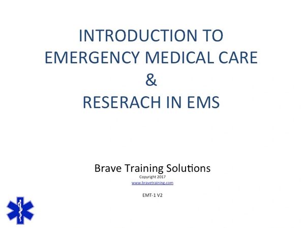 INTRODUCTION TO EMS & RESEARCH IN EMS 2021