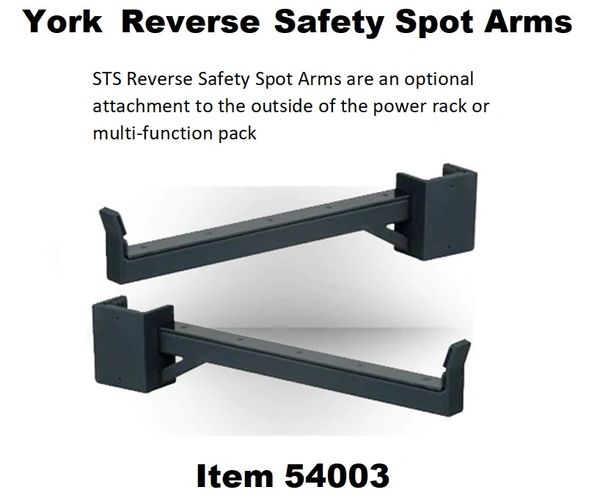 YORK BARBELL STS REVERSE SAFETY SPOT ARMS (PAIR) ITEM 54003, 4 Oct 22, Now $339