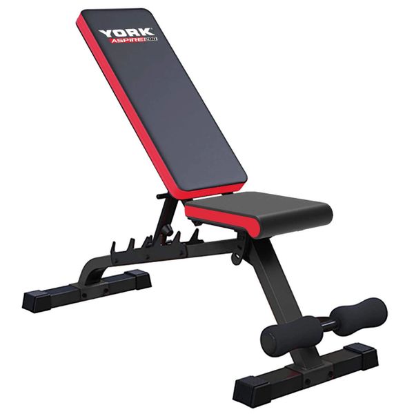 YORK FITNESS ASPIRE 280 BENCH WITH FOOT HOLD DOWN ITEM 43280, 10 Sept 2023, Now $189
