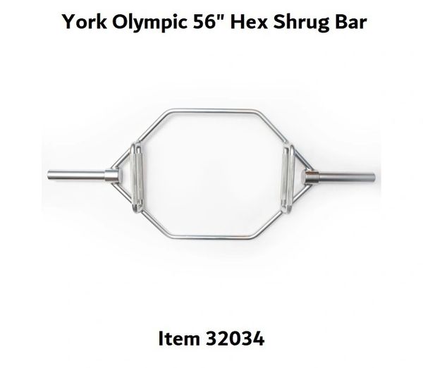 YORK BARBELL OLYMPIC 56 INCH HEX SHRUG BAR ITEM 32034,Now $169