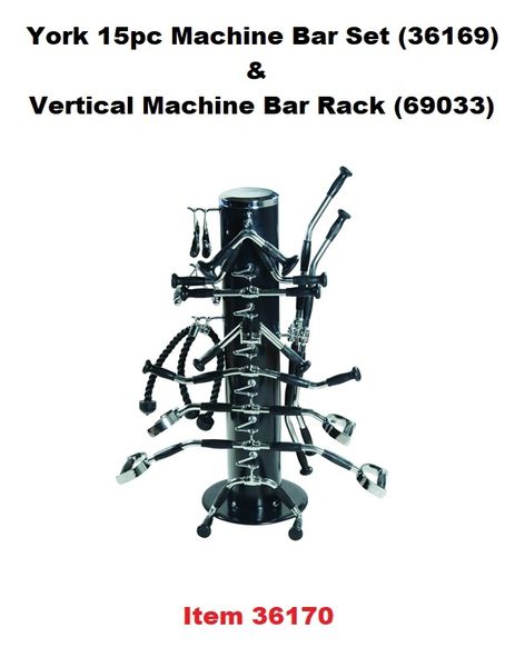 YORK BARBELL 15 PC CABLE ATTACHMENT MACHINE BAR CLUB PACK & RACK ITEM 36170, 4 OCT 22, Now $749