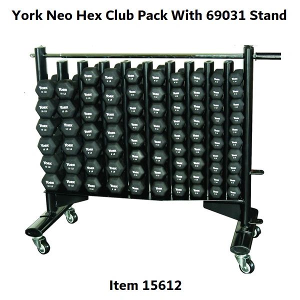 York BARBELL NEOPRENE HEXAGON FITBELL CLUB PACK WITH RACK ITEM 15612, 4 Oct 22, Now $979