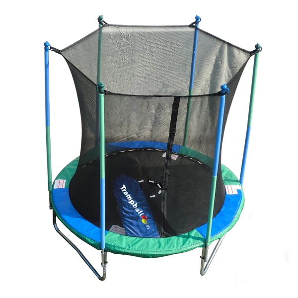 8' Foot Trampoline And Enclosure Motion Activated Balloon Game 