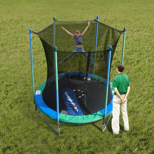 8 Foot Trampoline And Enclosure Motion Activated Balloon Game Lubeatread Home Of Fitness Trampolines Strength Equipment