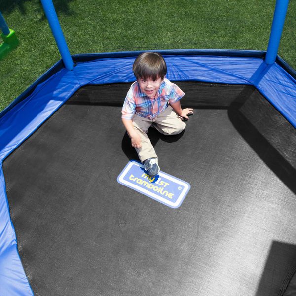 7 Foot My First Trampoline Enclosure Jump And Swing Set Combo Lubeatread Home Of Fitness Trampolines Strength Equipment