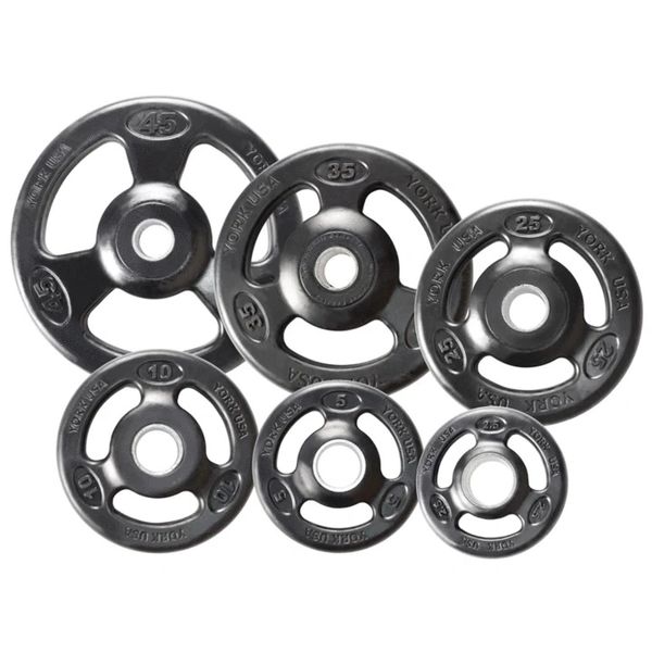 YORK BARBELL ISO-GRIP RUBBER OLYMPIC WEIGHT PLATES, 2.5 LB, 5 LB, 10 LB, 25 LB, 35 LB, 45 LB, ITEM 29020, 29021, 29022, 29023, 29024, 29025, 29 Nov 2021, Now Available $2.20 lb