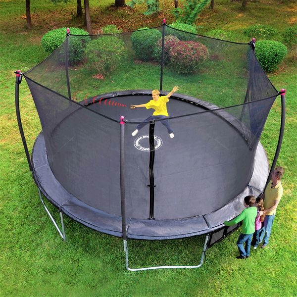 17 ft Trampoline & Enclosure With Laser Game,10 yr Warranty