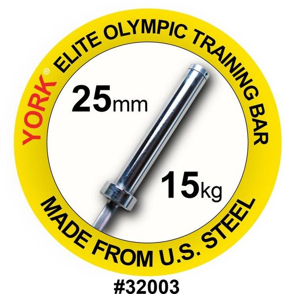 YORK BARBELL WOMENS 6'.5" 22MM ELITE OLYMPIC 15 KG TRAINING BAR, ITEM 32003, Now Available 28 july 2021, $379