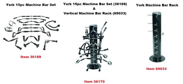 York Barbell Vertical Machine Bar Rack Item 69033, $279