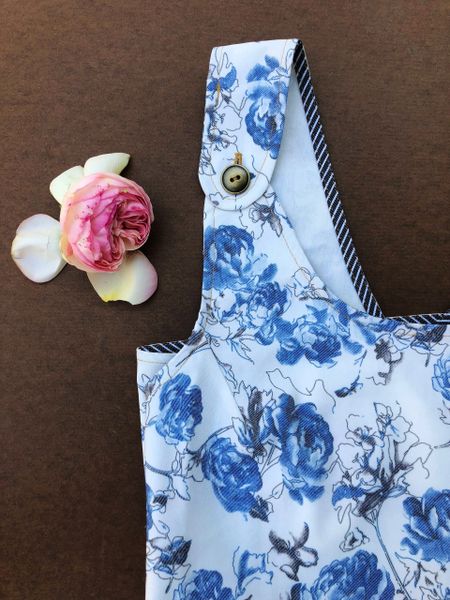Japanese Style Floral Twill Apron