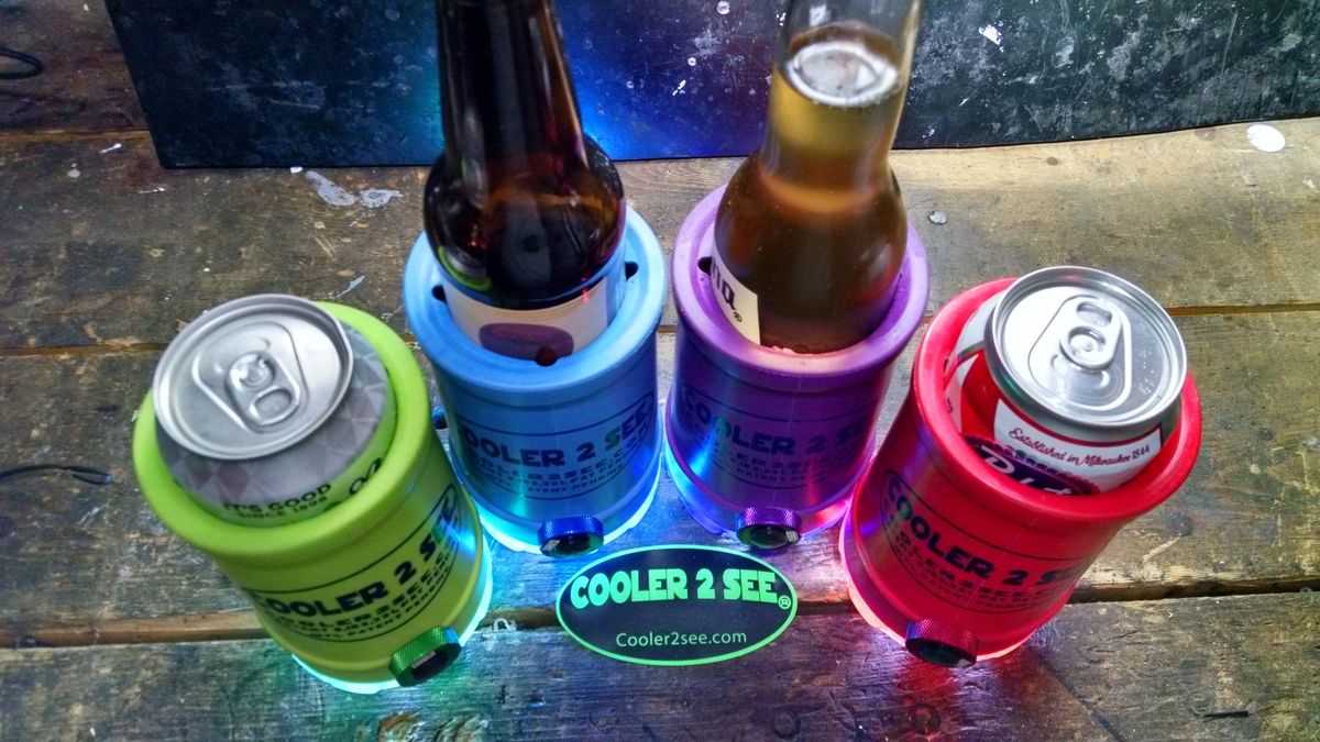 Cooler-Torch-Lighted-Bottle-Koozie-Make-your-drink-Glow-Choose-your-Color  Cool