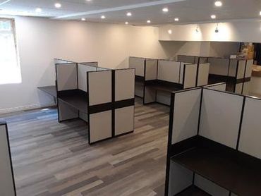 We rent or lease or sell .  Desks , File cabinets , chair , panels , everything you will need for a 