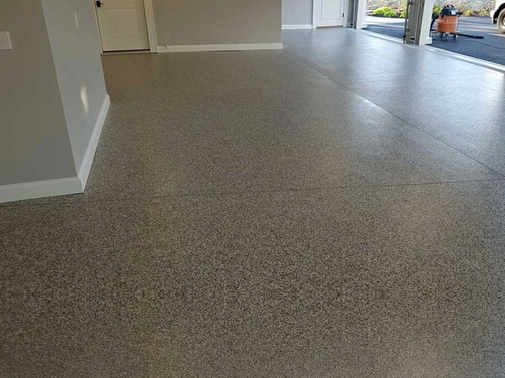 epoxy floor garage entrance area remodeling 