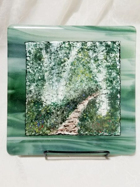 Fused glass Paintings: Birch Forest