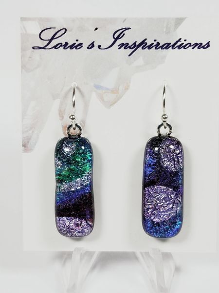 Dichroic Fused Glass Earrings: Northern Lights