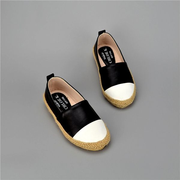 Black leather espadrilles