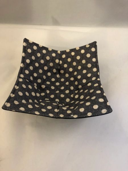 Microwaveable Bowl - OFF WHITE Dots on BLACK