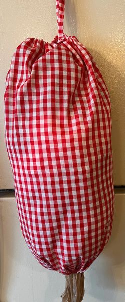 Re-useable Bag Holder Red Gingham
