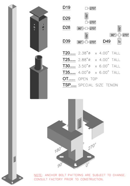 20 foot steel square deals light pole