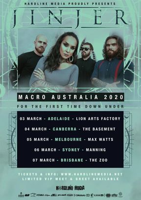 Jinjer Australia 2020 Australian tour macro micro Tatiana hardline media