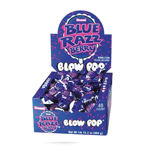 Charms Blue Razz Berry Blow Pop 48 count