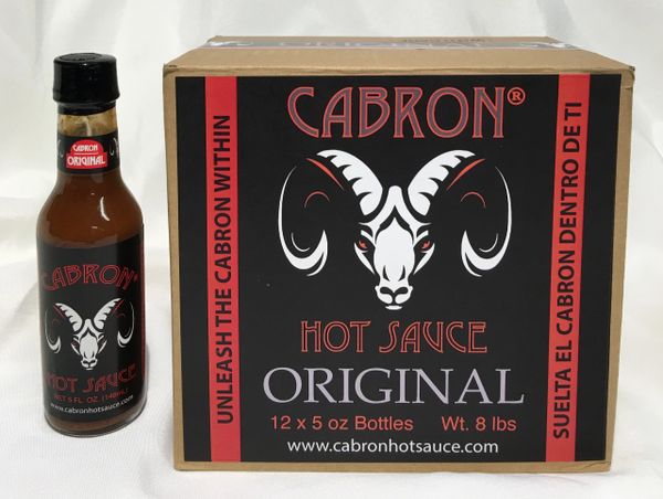 ORIGINAL CABRON HOT SAUCE - Case of 12 (5 oz Bottles)