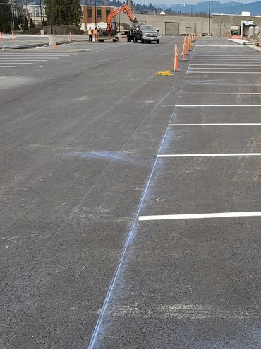 New construction line painting.  Black and White Line Painting and Black & White Fine Line Painting.