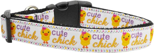 Dog Collars: Nylon Ribbon Collar CUTE CHICK by MiragePetProducts USA - Matching Leash Sold Separately