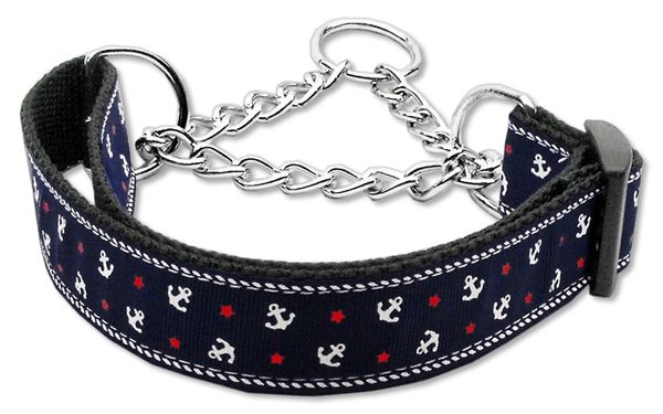 Martingale Dog Collars: Nylon Ribbon Dog Collar ANCHORS - Matching Leash Sold Separately