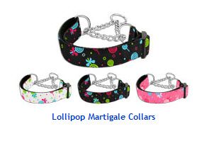 MARTINGALE DOG COLLARS: Nylon Ribbon LOLLIPOPS Dog Collar - Matching Leash Sold Separately