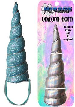 Dog Party Hats: SPARKLE UNICORN HORN Party Hat with Sequin-Like Finish Plush 5" Tall MiragePetProducts