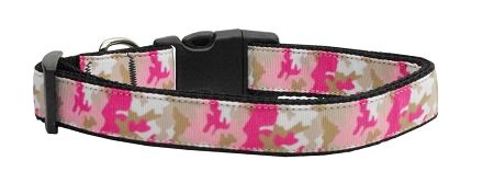 Dog Collars: Nylon Ribbon Collar PINK CAMO by MiragePetProducts - Matching Leash Sold Separately