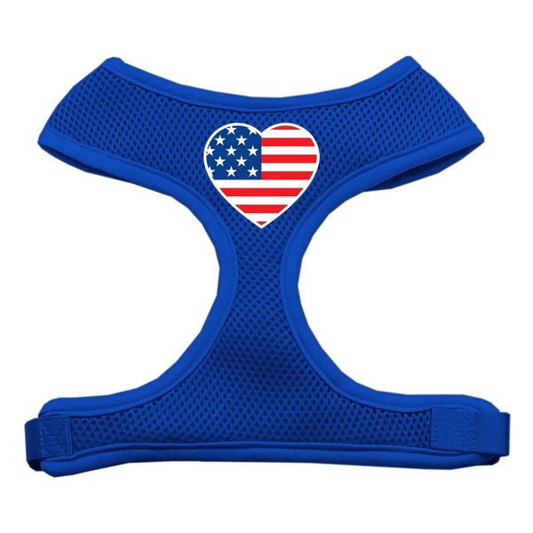 Dog Harnesses: Screen Print - HEART FLAG Soft Mesh Dog Harness in Several Sizes & Colors USA