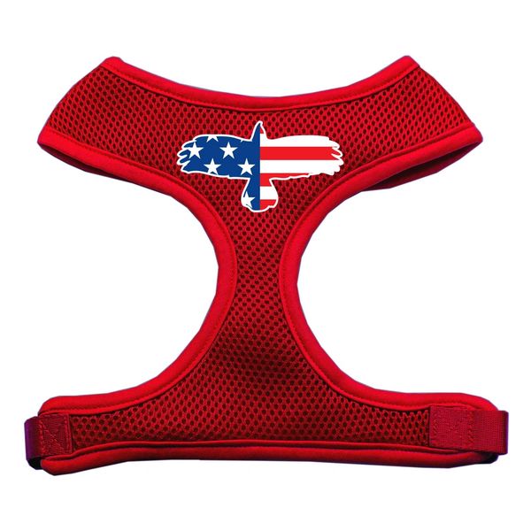 Dog Harnesses: Screen Print - EAGLE FLAG Soft Mesh Dog Harness in Several Sizes & Colors USA
