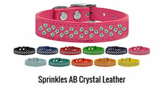 Leather Dog Collars: Genuine Leather Jewel Dog Collar by Mirage - SPRINKLES AB CRYSTALS