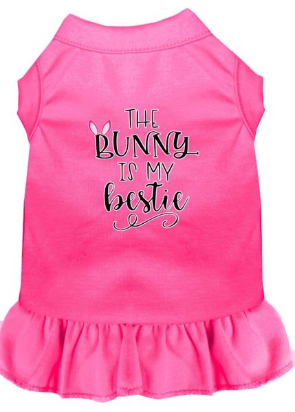 DOG DRESSES: Easter Dog Dress BUNNY IS MY BESTIE Screen Print in Different Sizes & Colors
