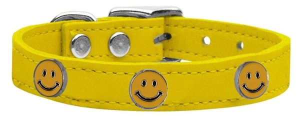 Dog Collars: Cool Dog Collars with Cute HAPPY FACE Widgets Genuine Leather Dog Collar in Different Colors and Sizes