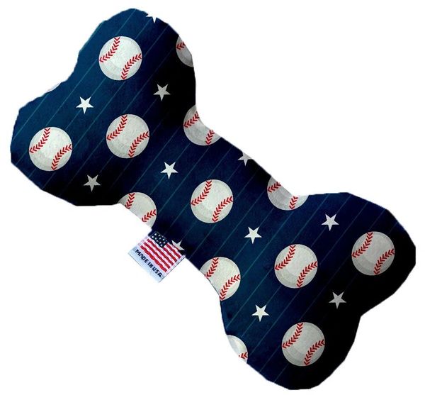PET TOYS: Soft Fabric or Canvas Bone Shape Pet Toy in 3 Sizes - BASEBALL PINSTRIPE