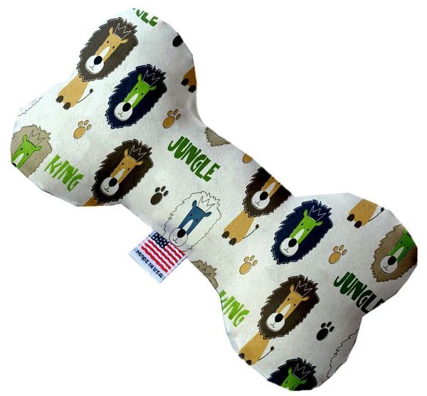 PET TOYS: Soft Durable Fabric or Canvas Bone Shape Pet Toy in 3 Sizes Made in USA by MiragePetProducts - KING OF THE JUNGLE