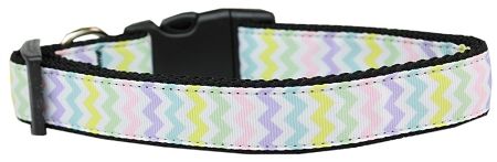 Dog Collars: Nylon Ribbon Collar SPRING CHEVRON by Mirage Pet Products USA - Matching Leash Sold Separately